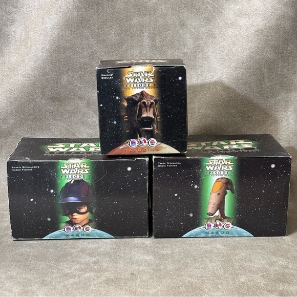Lot of (3) 1999 Star Wars Phantom Menace KFC Toys - Never Opened! - Picture 1 of 6
